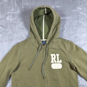 Polo Jeans Hoodie Mens Small Green Ralph Lauren Full Zip Embroidered RL 67